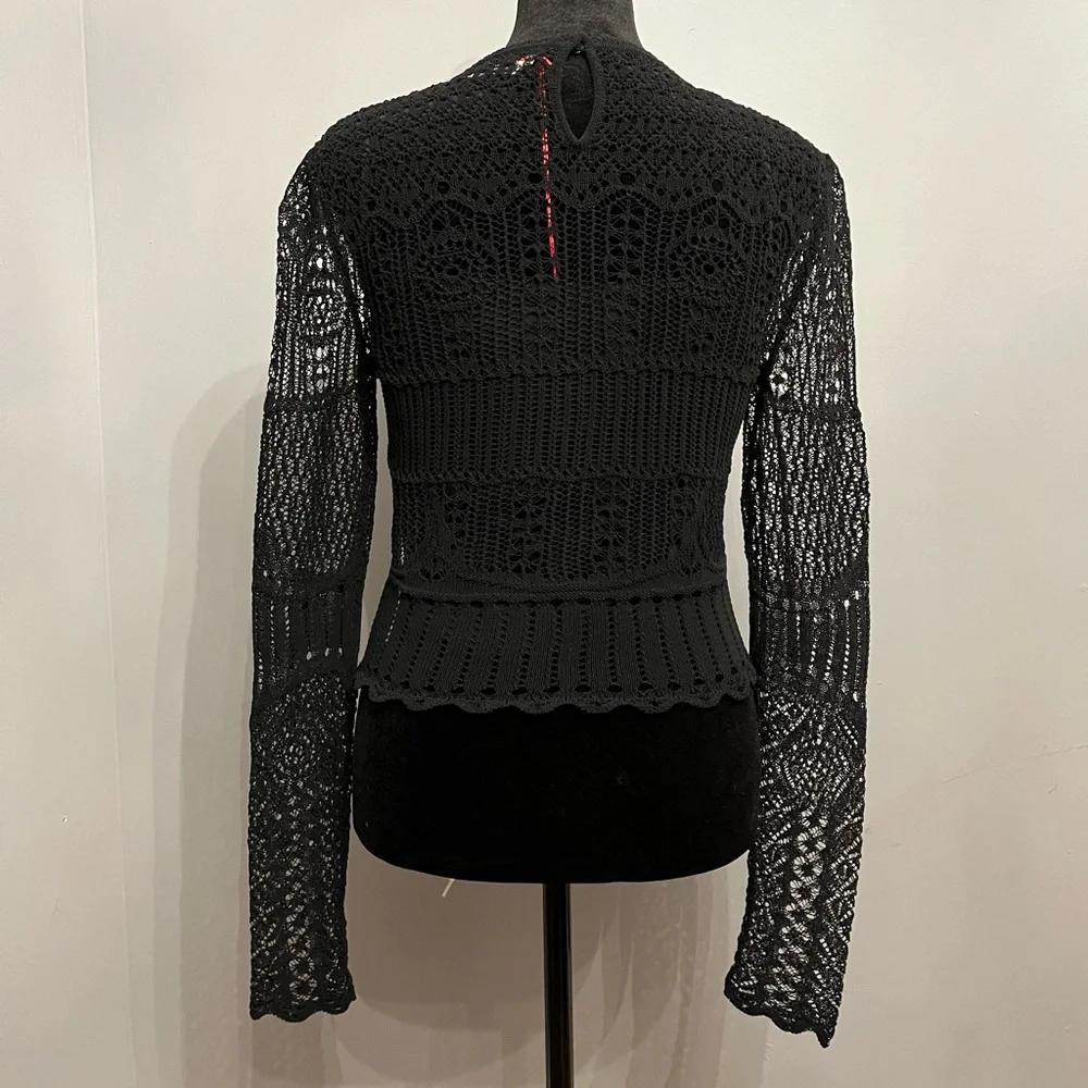 BNWT Alexander McQueen Black Patchwork Lace Top, size M - Picture 4 of 12